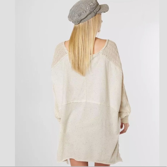 Free People My Girl Pullover Ivory/Ecru Tunic Sweater Size XL - Picture 2 of 16